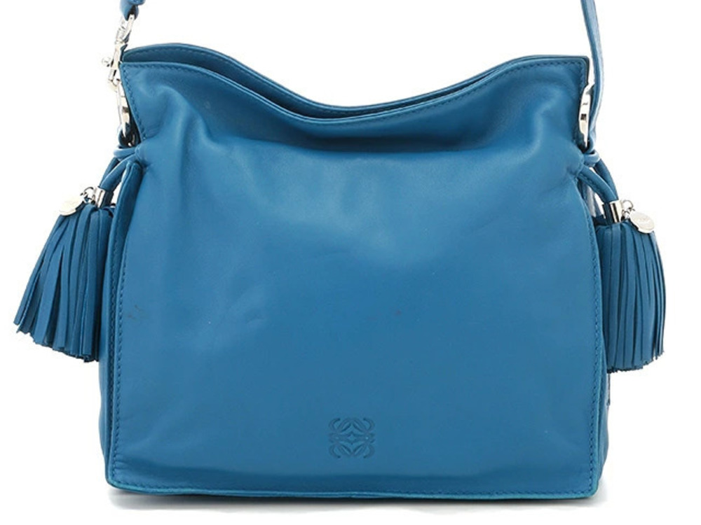 Loewe Flamenco Calfskin Shoulder Bag Blue